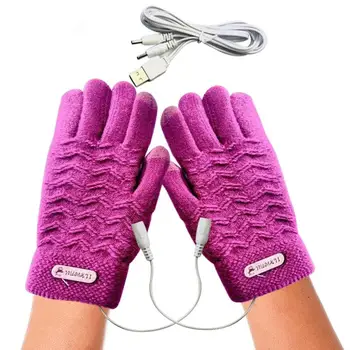 Ръкавици с Електрически Отопляеми USB, 45 Градуса на Отопление, Зимни Ръкавици С Пълни Пръсти, плетени калъф за Ръкавици, Бельо Улично Топлинно Обзавеждане eldiven