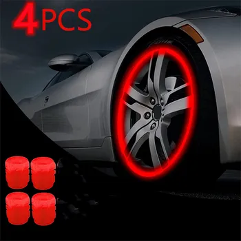 Светещи капачки за вентили Флуоресцентно-червена нощен Кола осветление за Citroen C4 CACTUS C5 C4L Peugeot 508 301 2008 3008 408