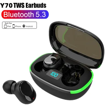 Слушалки Y70 Fone Bluetooth 5,1 TWS Безжични Слушалки с Led дисплей стерео слушалки Слушалки с Докосване намаляване на шума