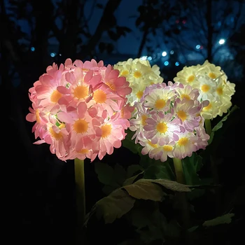 Слънчева лампа за външно осветление на цветята в градината с хризантеми с водоустойчив покритие за градината, селска къща, сватбен декор