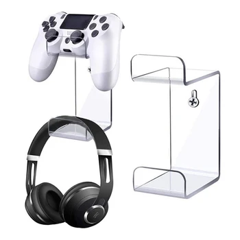 Стенни Акрилна поставка за слушалки, закачалка, държач за игрален контролер, Компактен притежателя на геймпада, универсален за PS4