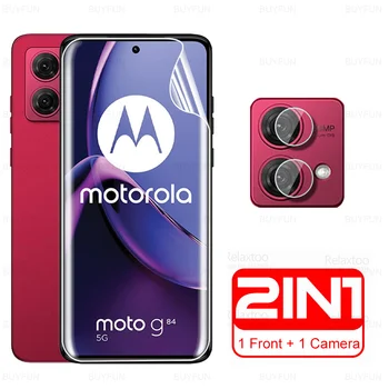 Стъкло Камера 2в1 Гидрогелевая Филм За Motorola Moto G84 5G Протектор на Екрана Moto Rola MotoG84 MotoG54 MotoG14 G54 G14 4G Фолио За Обектива