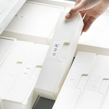 Универсален бяла Пластмасова кутия за съхранение с капак за чекмедже, декорации за дома, Картодържатели, Организатор, контейнери за асортимент, 4 Размера