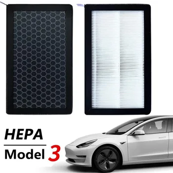 Филтриране на Филтър с активен въглен Подходящ за Tesla Model 3/Y Комплект за смяна на въздушния филтър на климатика HEPA
